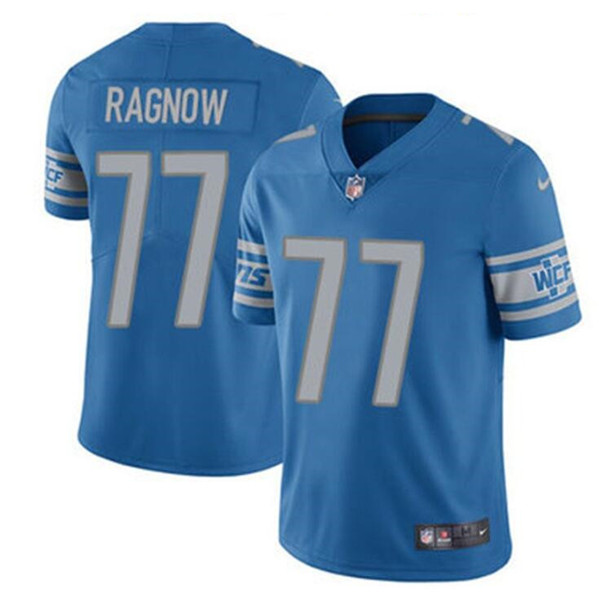 Men's Detroit Lions #77 Frank Ragnow Blue Vapor Untouchable Limited Football Stitched Jersey